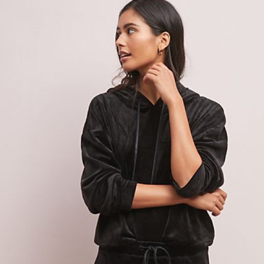 Sanctuary black velour hoodie